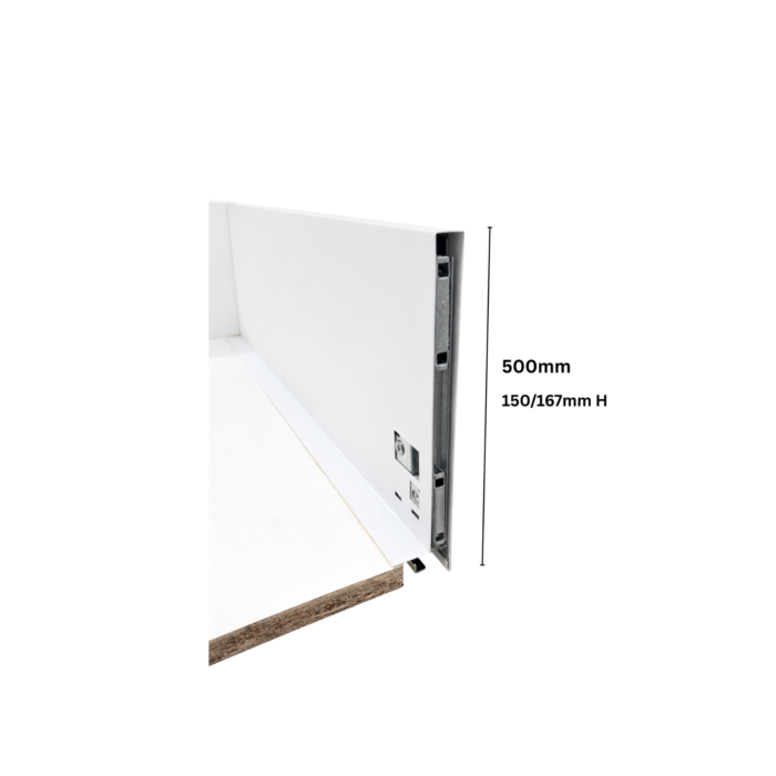 Kitchen Drawer System Soft Closing Metal Slim Box Drawer 500mm Depth 150/167mm Height