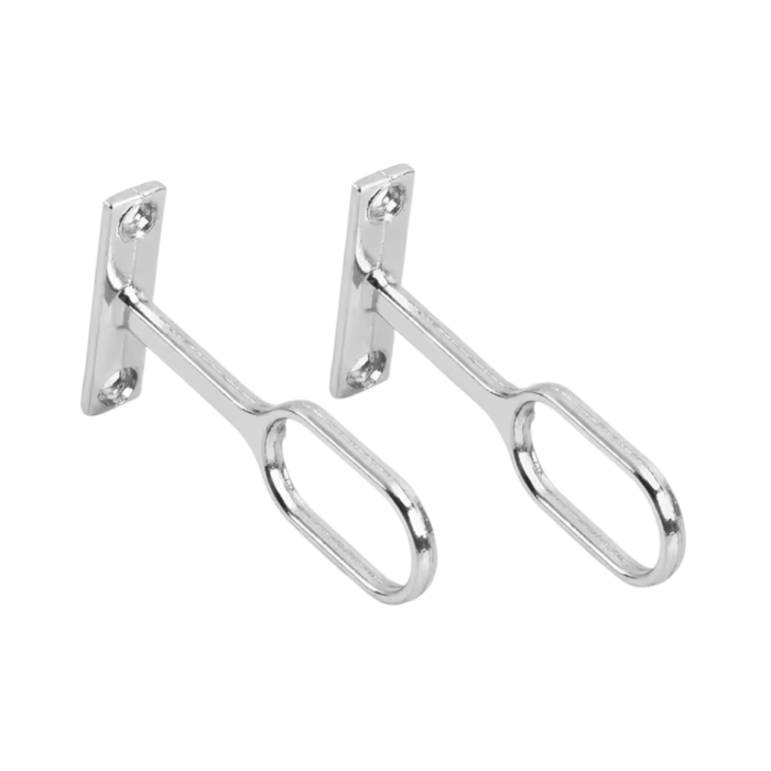 Wardrobe Rail Oval Tube Center Support Chrome Finish