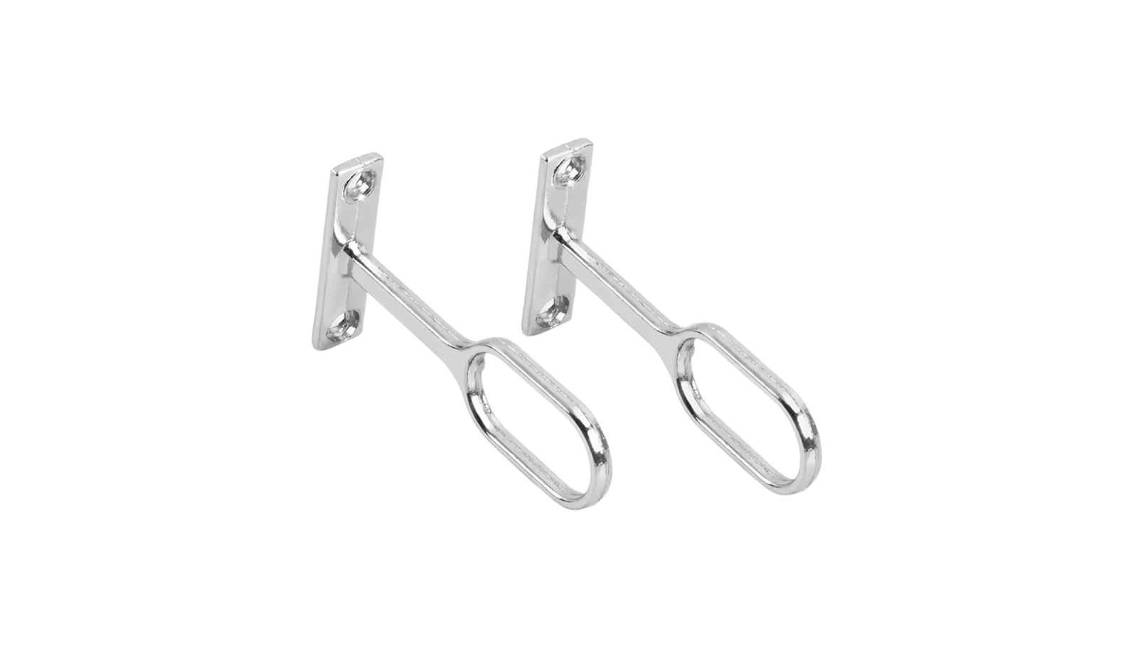 Wardrobe Rail Oval Tube Center Support Chrome Finish