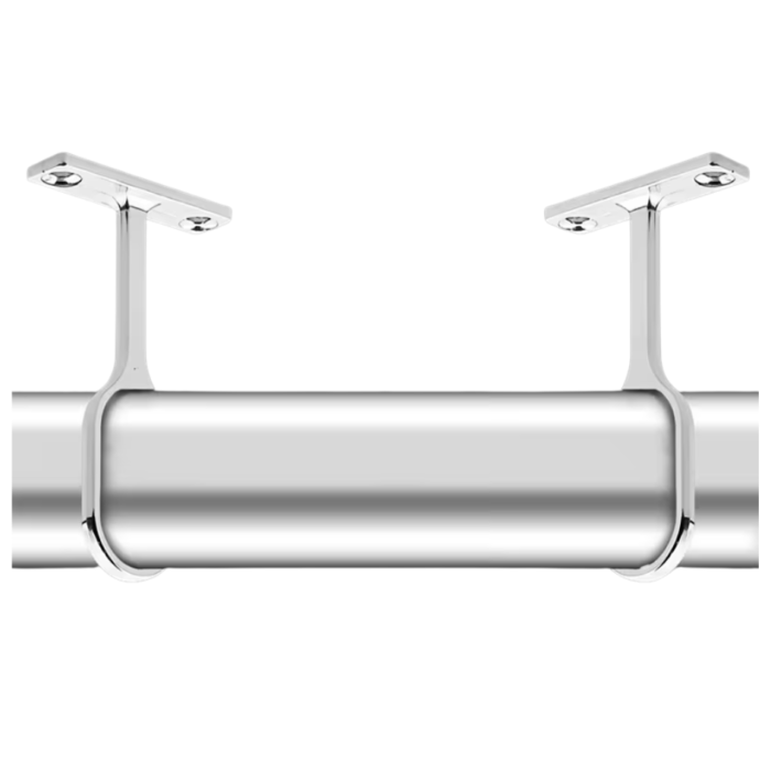Wardrobe Rail Oval Tube Center Support Chrome Finish