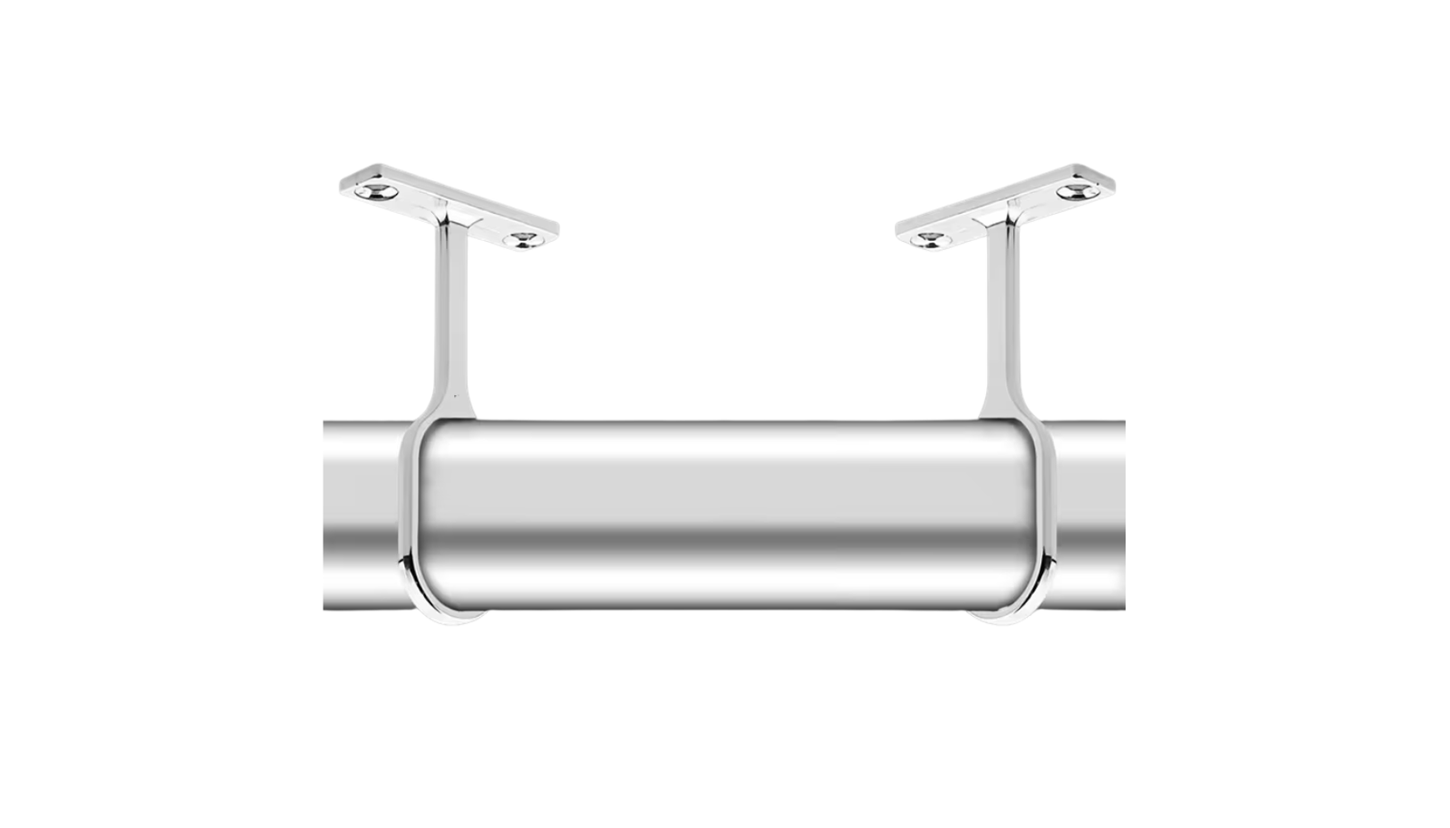 Wardrobe Rail Oval Tube Center Support Chrome Finish