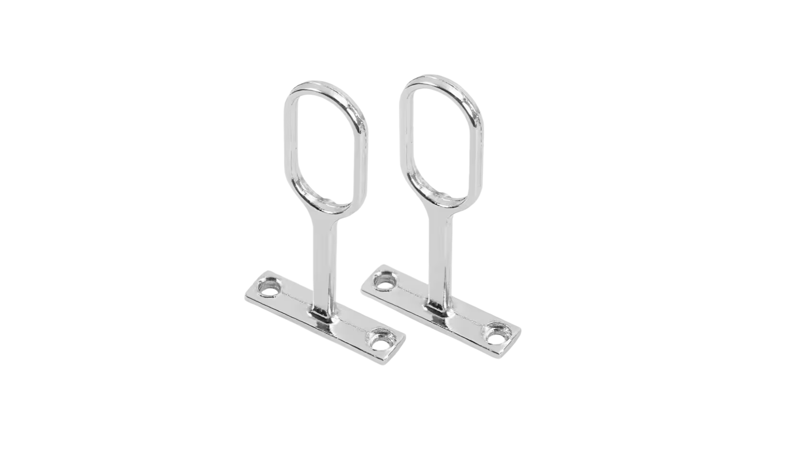 Wardrobe Rail Oval Tube Center Support Chrome Finish